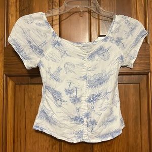 Abercrombie Kids Blue and White Short Sleeve Tee
